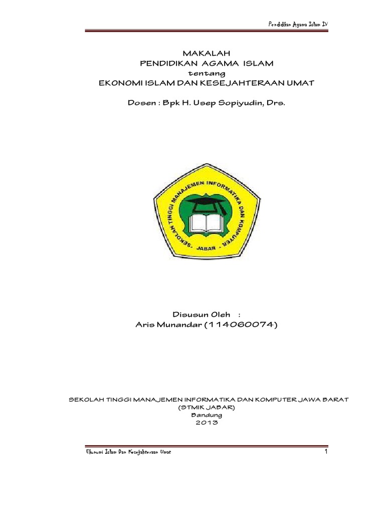 Makalah Ekonomi Islam Dan Kesejahteraan Umat