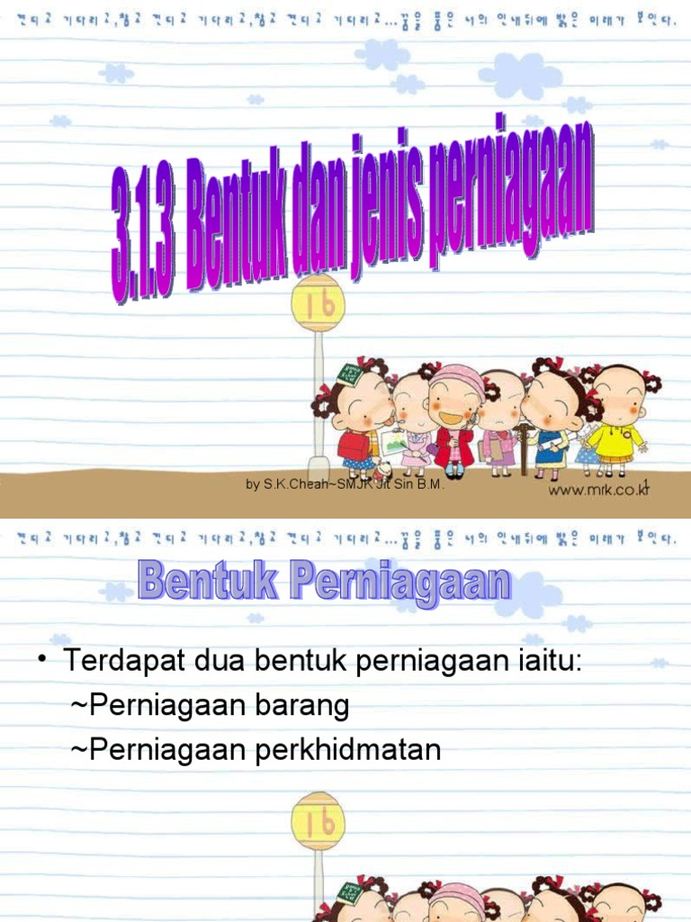 3 1 3 Bentuk Dan Jenis Perniagaan Pdf