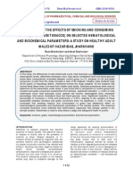 Assessment of The Effects of Smoking and Consuming Gutka (Smokeless Tobacco) On Selected Hematological and Biochemical Parameters: A Study On Healthy Adult Males of Hazaribag, Jharkhand