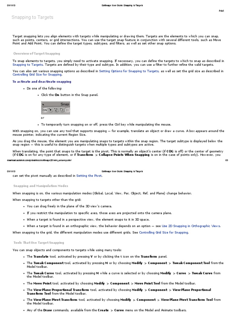 Softimage Target Snapping Guide | PDF | 2 D Computer Graphics | Areas ...