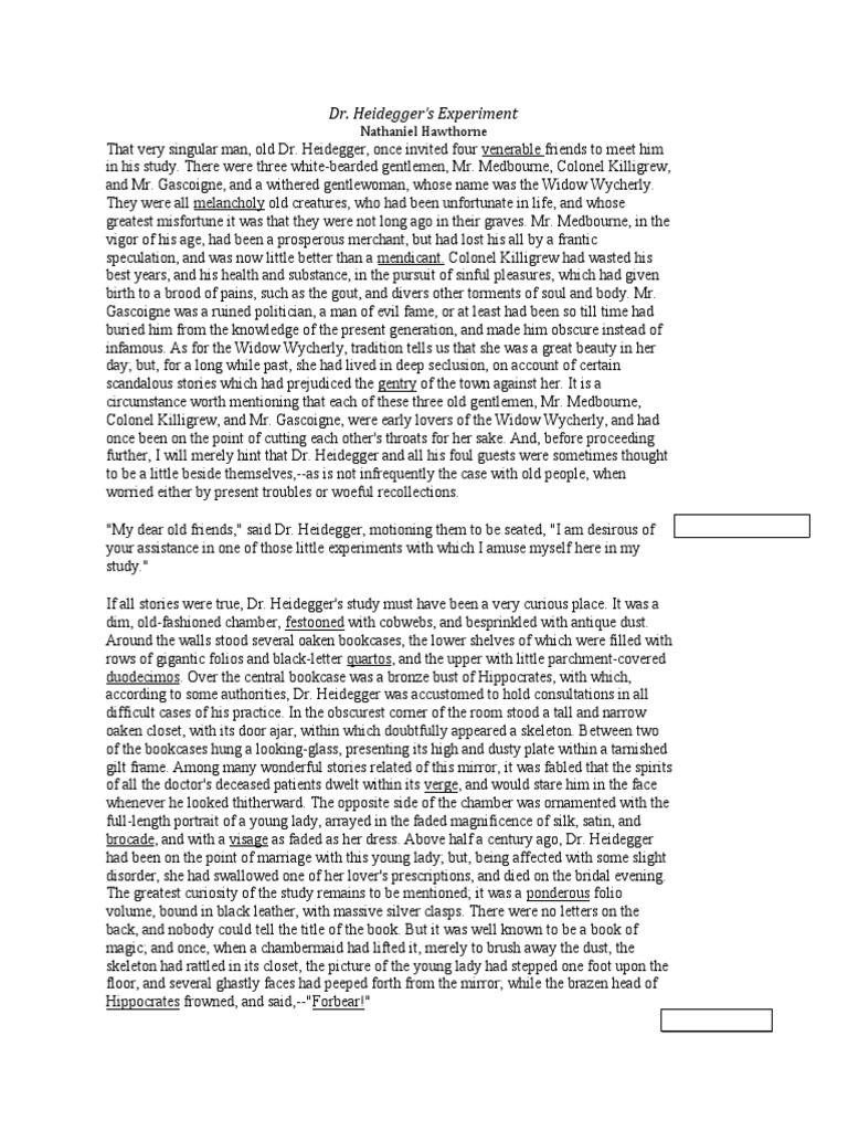 Dr. Heidegger's Experiment