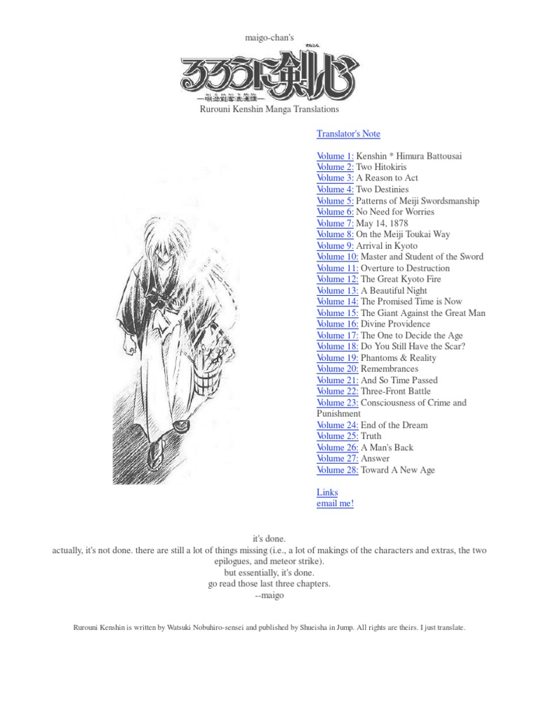 Maigo Chan S Rurouni Kenshin Manga Translations Samurai
