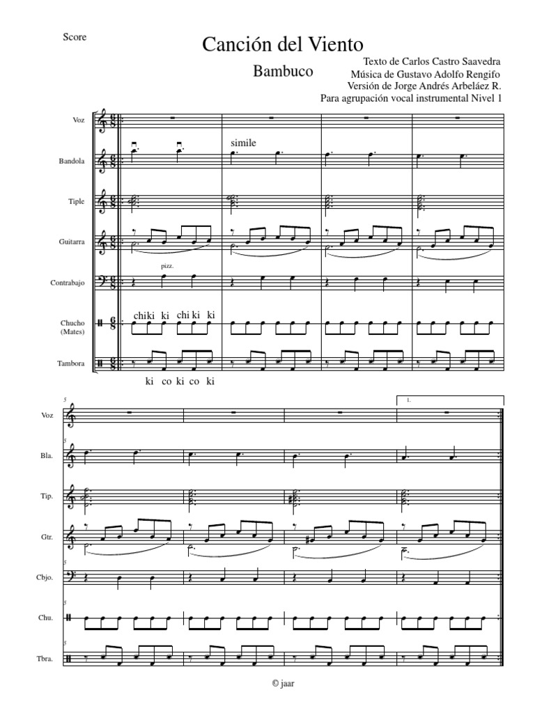 Canción Del Viento - Mus | PDF | Estudios de idiomas extranjeros