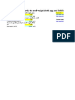 Convert Specific Gravity To Mud Weight (Both PPG and lb/ft3) and Pressure Gradient (Psi/ft)