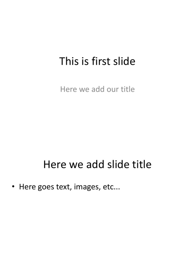 First Slide Template for Students | PDF