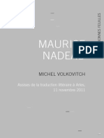 Maurice Nadeau by Michel Volkovitch