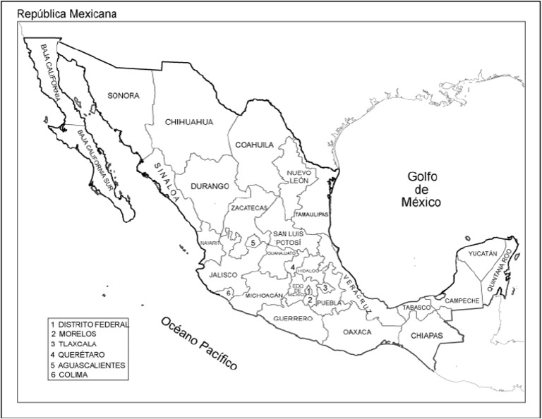 Mapa de México Con Division Politica PDF