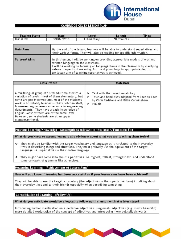 Cambridge Celta Lesson Plan | Download Free PDF | Semiotics | Teaching ...