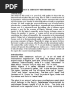 Download Production  Export of Sesame Seed Oil by Patrick Aboje SN18106354 doc pdf