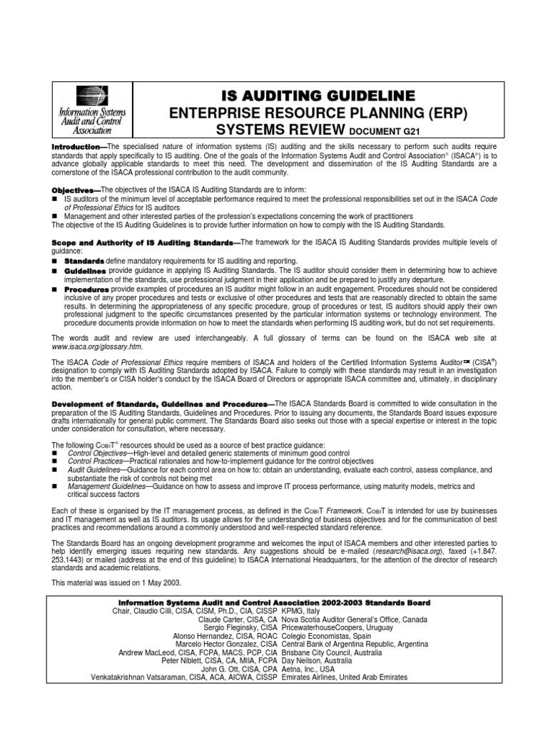 Erp Review Pdf Enterprise Resource Planning Audit