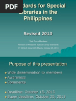 Standards for Special Libraries in the Philippines 2013