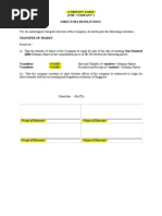 37 Sample Resolutions Very Useful, Indian Companies Act ...