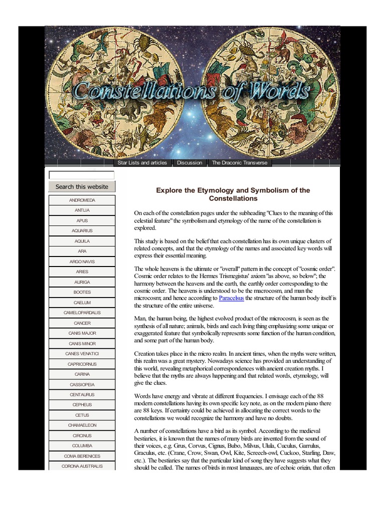 Constellations of Words PDF | PDF | Constellation | Sky Regions