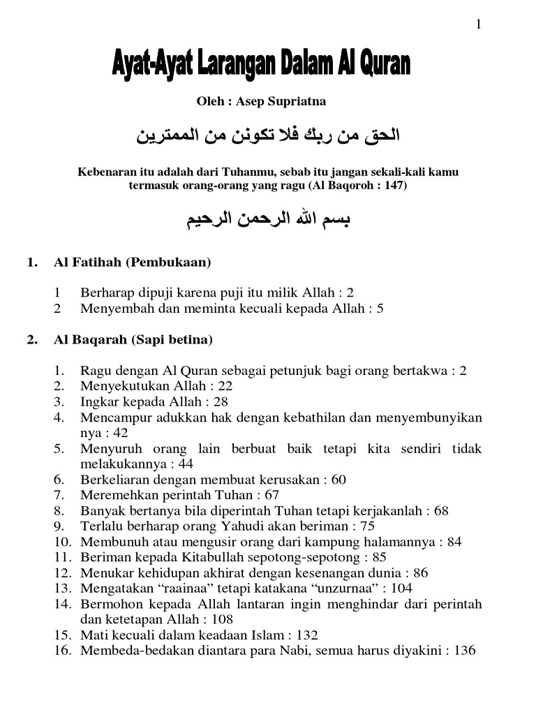 Ayat Ayat Larangan Dalam Al Quranpdf