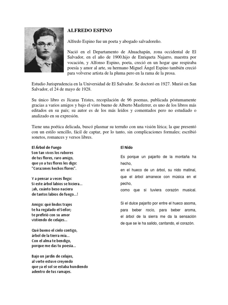 ALFREDO ESPINO Biografia y 4 Poemas Personas Poesía