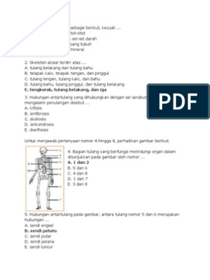 Soal Sistem Gerak Manusia Kls 8