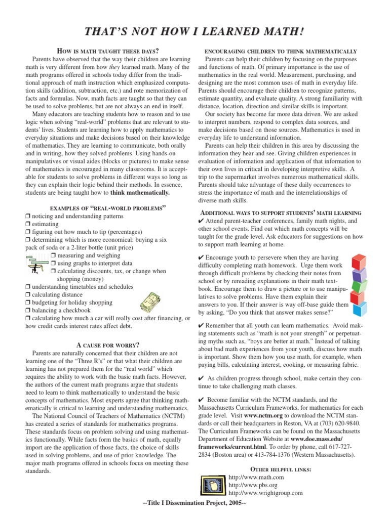 Teaching Kids to Think Mathematically | PDF | National Council Of ...