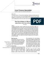 Empirical Finance Newsletter, August 2009 (plus Stock Screen Results)