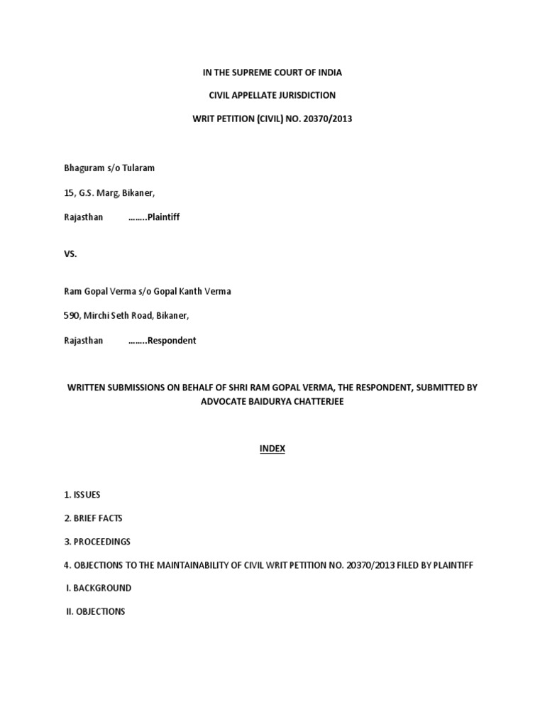 WRITTEN SUBMISSION.pdf Lawsuit Payments