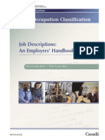 Job Descriptions: An Employers' Handbook: National Occupation Classification