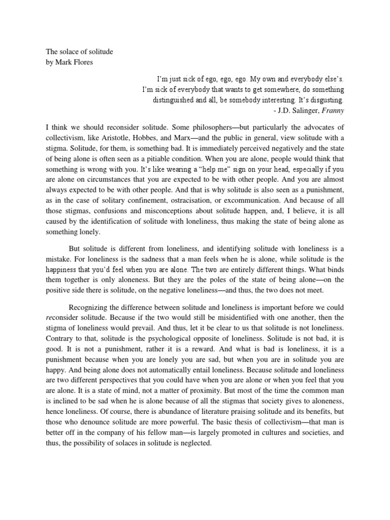 Solace in Solitude: Schopenhauer's Insight | PDF | Arthur Schopenhauer ...