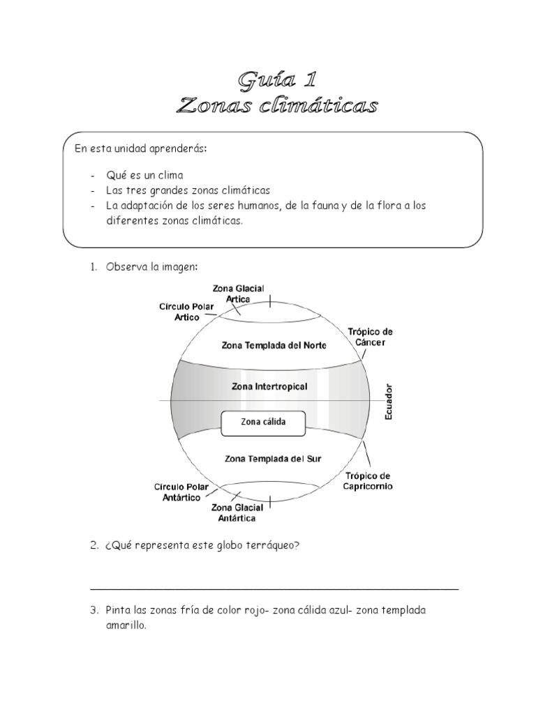 Zonas Climáticas para Tercero Básico | PDF