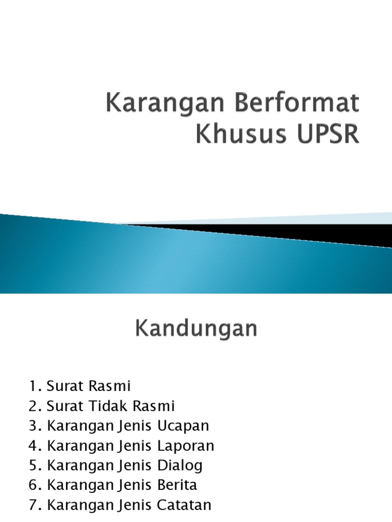 Karangan Berformat Khusus Upsr Pdf