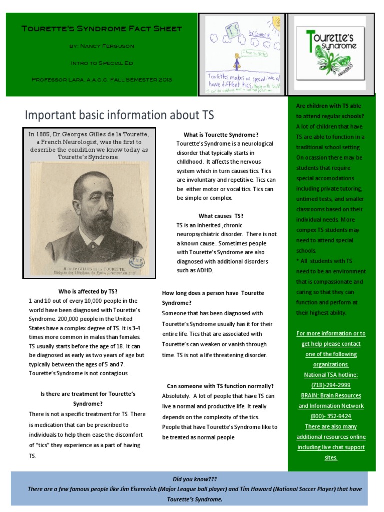 Tourette's Syndrome Fact Sheet | PDF