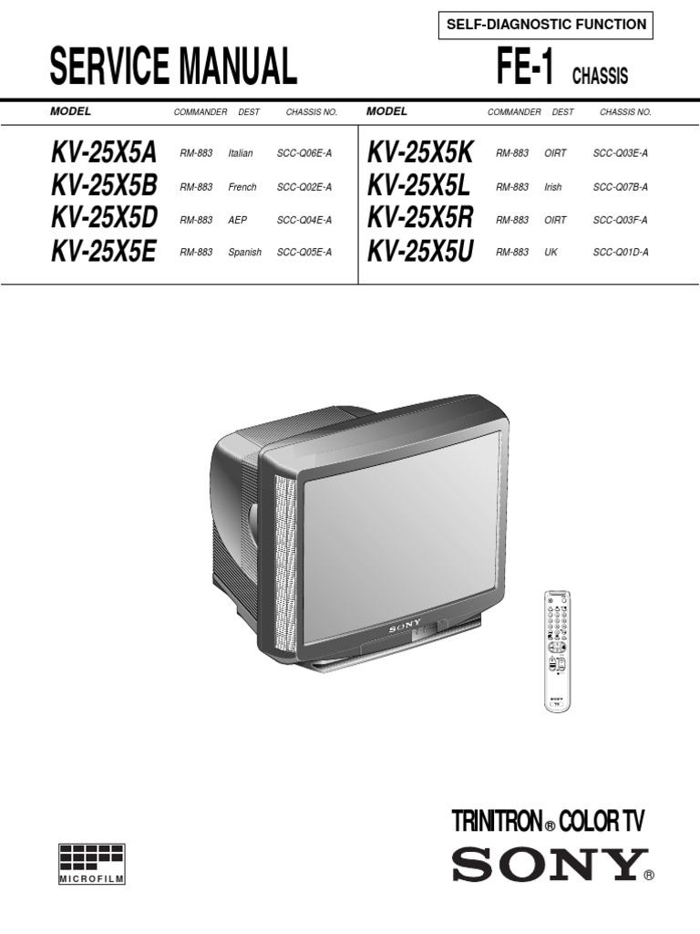 Sony KV-25X5 | PDF | Filmmaking | Television