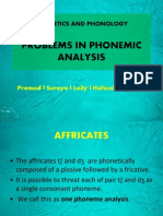 Problems in Phonemic Analysis