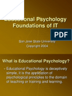 Educational Psychology Foundations of IT: San Jose State University