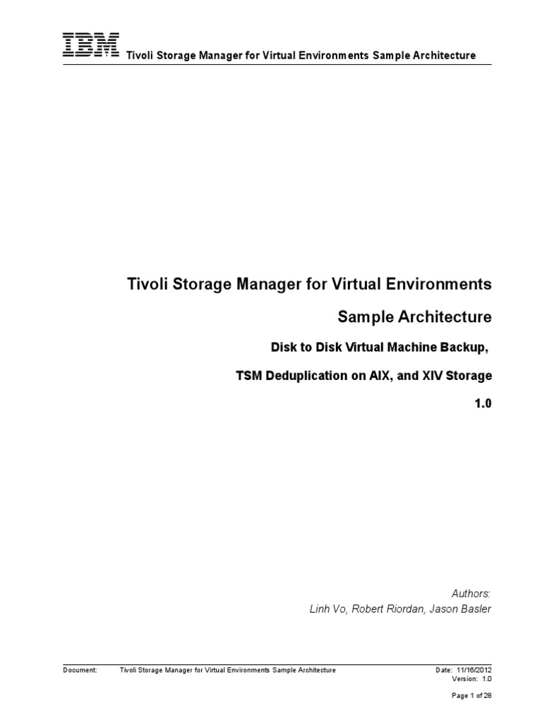 TSM for Virtual Environments Architecture | PDF | Virtual Machine ...