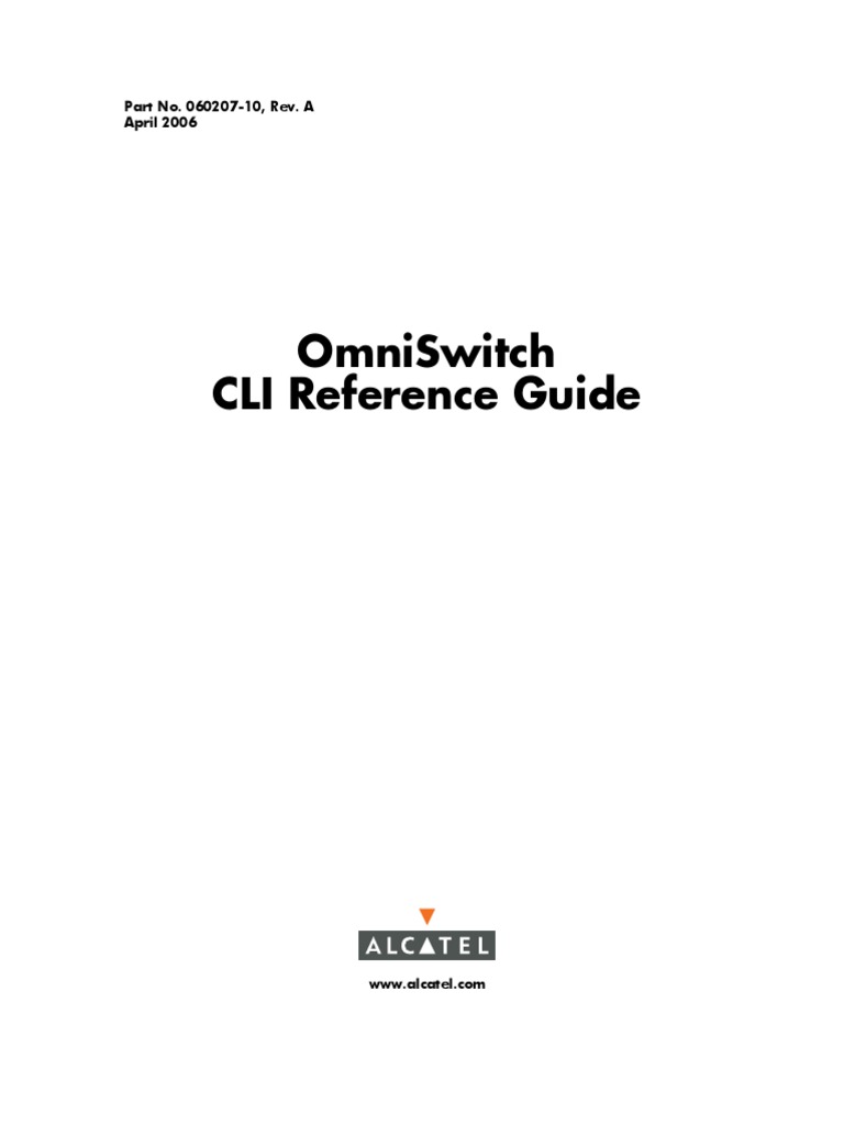 Alcatel OS6600 AOS 5.4.1 R01 Command Line Reference Guide PDF | PDF ...