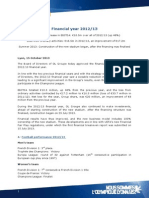 2013 - 10 - 16 OL Groupe Financial Year 2012 13 PDF