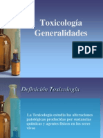 Generalidades de La Toxicologia