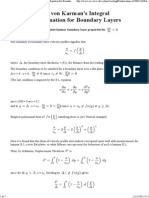 Applications of Von Karman's Integral Momentum Equation For Boundary Layers