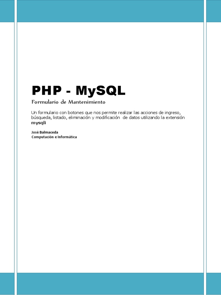 Mantenimiento de Productos con PHP y MySQL | PDF | Gestión de datos ...