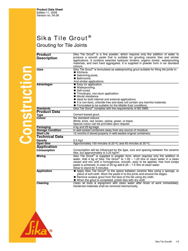 Sika Tile Grout Tile Manmade Materials