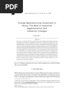 Canfei He - Foreign Manufacturing Investment in China - The Role of Industrial Agglomeration and Industrial Linkages