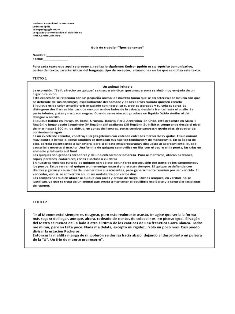 Guia Parv Tipos de Textos | PDF | Tierra | Naturaleza
