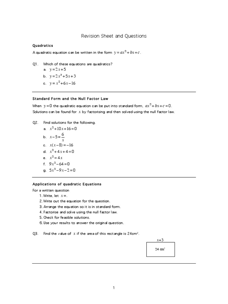 Understanding the Null Factor Law | PDF | Quadratic Equation | Equations