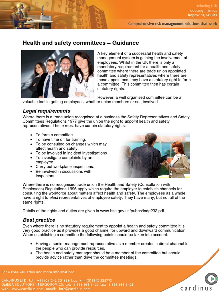 Establishing Effective Health and Safety Committees Statutory