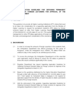 P R - Application Guideline For Foregin Lecturers To Obtain PR PDF