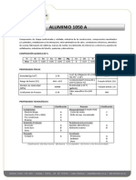 Aluminio 1050 A: Clasificación: (A) Muy Buena - (B) Buena - (C) Aceptable - (D) Pobre o No Recomendado