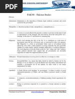 PAK301 - Pakistan Studies Glossary For Midterm Exam Preparation Spring 2013 PDF