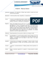 PAK301 - Pakistan Studies Glossary For Midterm Exam Preparation Spring 2013 PDF