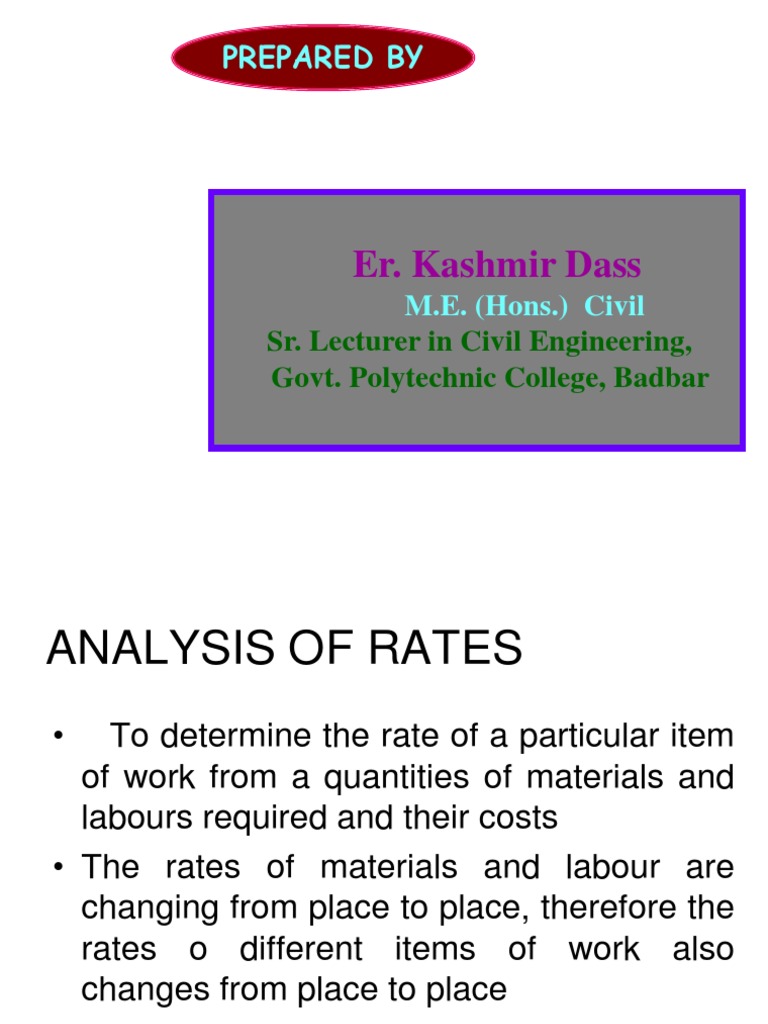 Analysis of Rates PDF