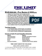 The LIMIT College Lahore Begins Admissions in MA English Language Program For PU Private Candidates