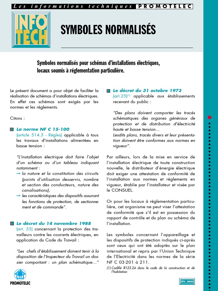 Symboles Installations Electrique PDF | PDF | Ingénierie de l'énergie ...