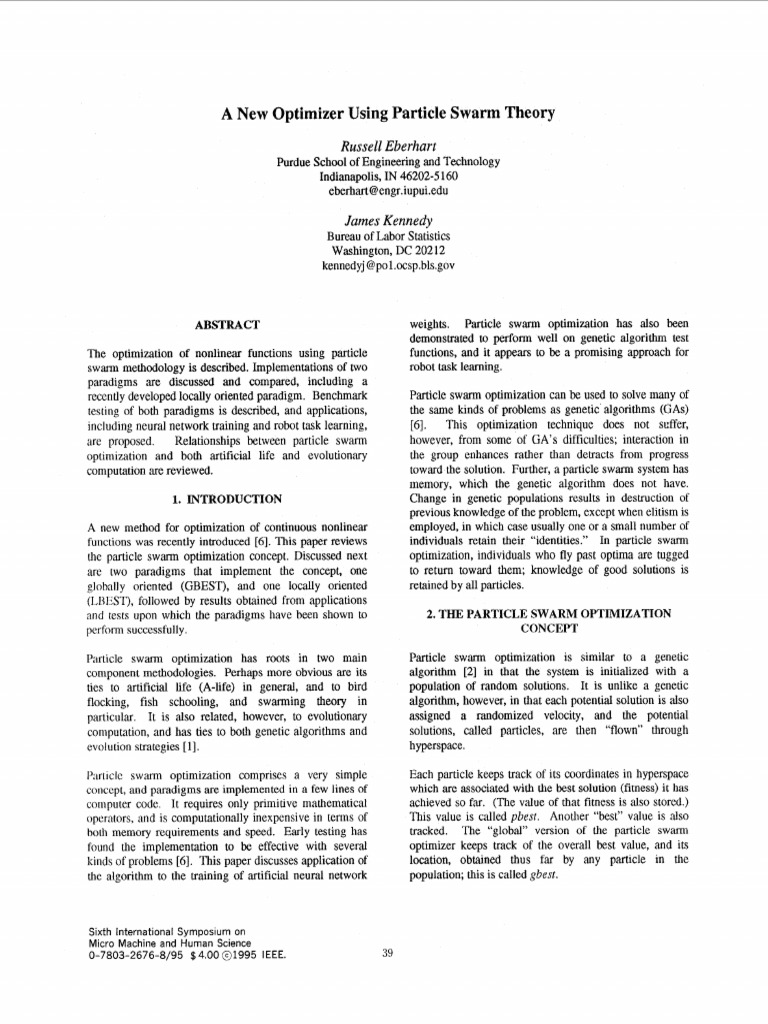 Particle Swarm Optimization Overview | PDF | Mathematical Optimization ...